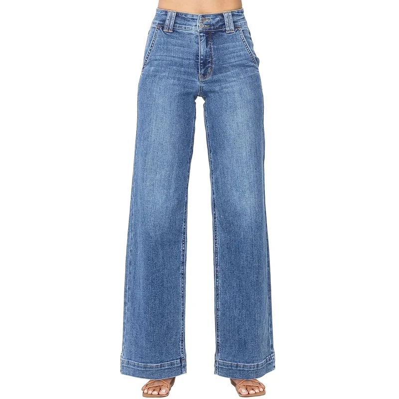 Women's Straight Wide Leg Jeans Oni Denim denim clothing